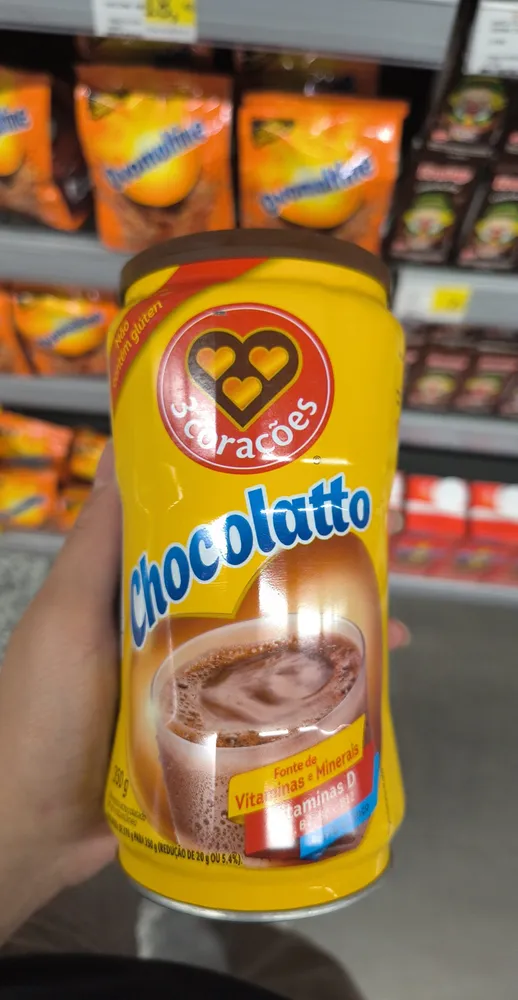 Achoc Pó 3 Corações lata