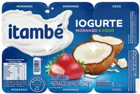 Iogurte Parcialmente Desnatado Morango Coco Itambé Bandeja 540g 6 Unidades