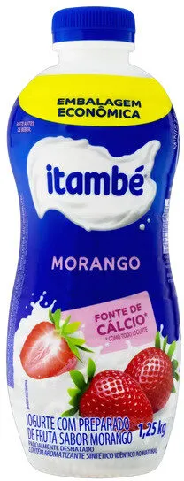 Iogurte Parcialmente Desnatado Morango Itambé Garrafa 1,25kg Embalagem Econômica
