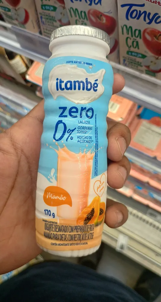Iogurte desnatado de mamão