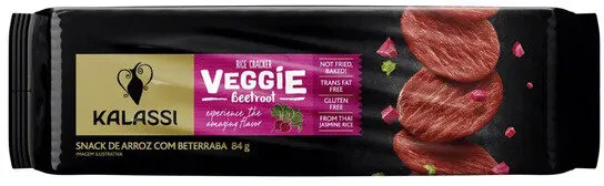 Snack De Arroz Beterraba Kalassi Veggie Pacote 84g