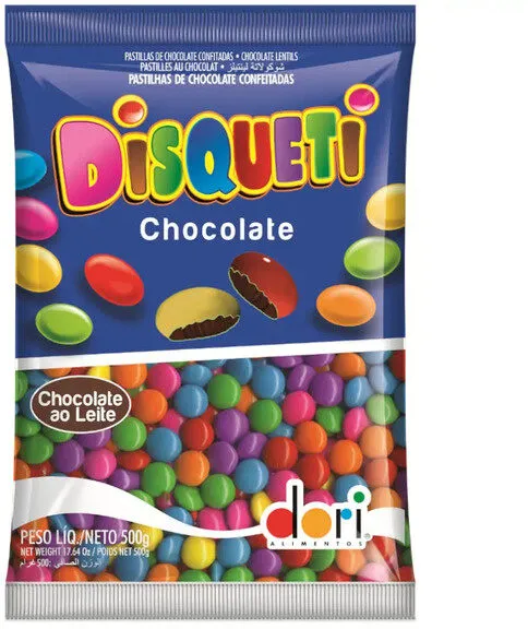 Pastilha De Chocolate Ao Leite Disqueti Sachê 150g