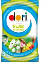Bala Regaliz Frutas E Creme Flor Recheada Dori Pacote 85g