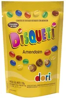 Confeito De Chocolate Ao Leite Recheio Amendoim Dori Disqueti Sachê 120g