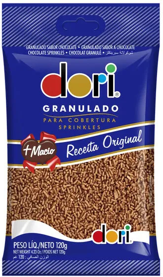 Confeito Granulado Chocolate Dori Pacote 120g