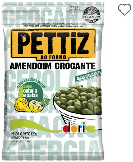 Amendoim Crocante Cebola e Salsa Dori Pettiz Pacote 120g