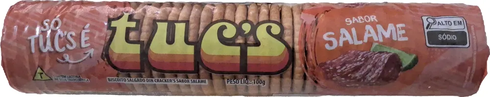 Biscoito salgado din cracker's sabor salame