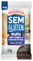 Muffin Cacau E Castanha De Caju Sem Glúten Zero Lactose Wickbold Pacote 40g