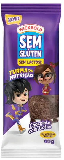 Minibolo Chocolate Com Gotas Sem Glúten Zero Lactose Turma Da Nutrição Wickbold Pacote 40g