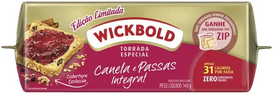 Torrada Especial Canela Com Passas Wickbold Pacote 140g