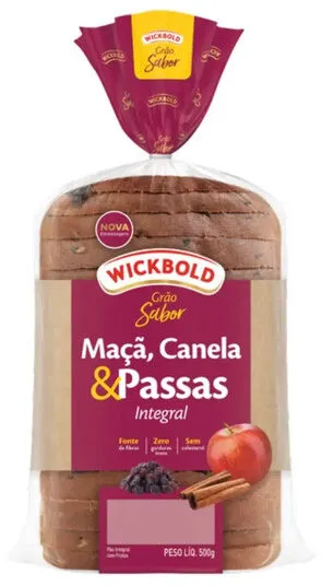 Pão Integral Maçã, Canela E Passas Wickbold Grão Sabor Pacote 500g