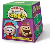 Mini Panettone Com Gotas De Chocolate Recheio Trufado De Chocolate Turma Da Mônica Wickbold Caixa 80g