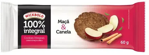 Biscoito Cookie Integral Maçã Canela Wickbold Pacote 60g
