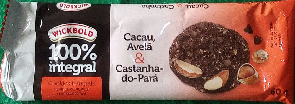 Cookies Integrais Cacau, Avelã & Castanha-do-Pará