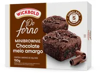 Pack Minibrownie Chocolate Meio Amargo Recheio Chocolate Wickbold Do Forno Caixa 150g 5 Unidades