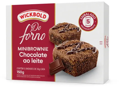Pack Minibrownie Chocolate Ao Leite Recheio Chocolate Wickbold Do Forno Caixa 150g 5 Unidades