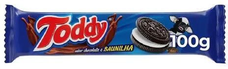 Biscoito Chocolate Recheio Baunilha Toddy Pacote 100g