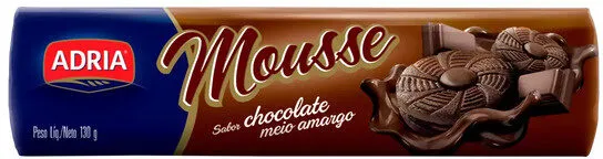 Biscoito Recheio Chocolate Meio Amargo Adria Mousse Pacote 130g