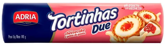 Biscoito Recheio Cheesecake E Geleia De Goiaba Adria Tortinhas Due Pacote 140g