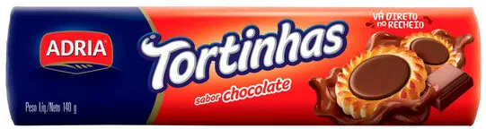 Biscoito Recheio Chocolate Adria Tortinhas Pacote 140g
