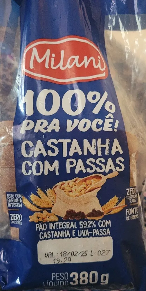 Pão Castanha Com Passas