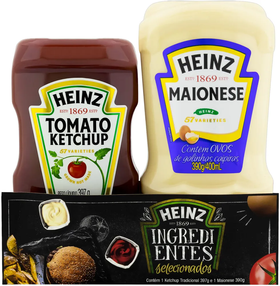 Kit Ketchup Tradicional 397g Maionese 390g Heinz