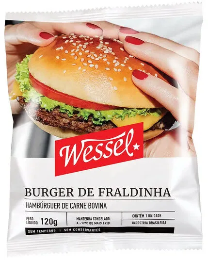 Hambúrguer De Carne Bovina Fraldinha Wessel Pacote 120g