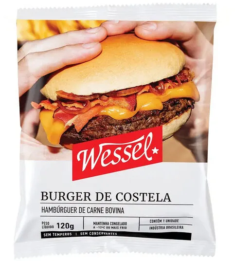 Hambúrguer De Carne Bovina Costela Wessel Pacote 120g
