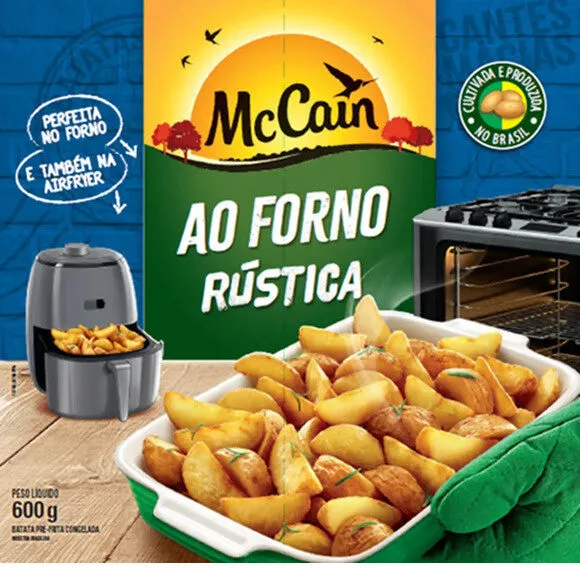 Batata Pré Frita Rústica Congelada Mccain Ao Forno Pacote 600g