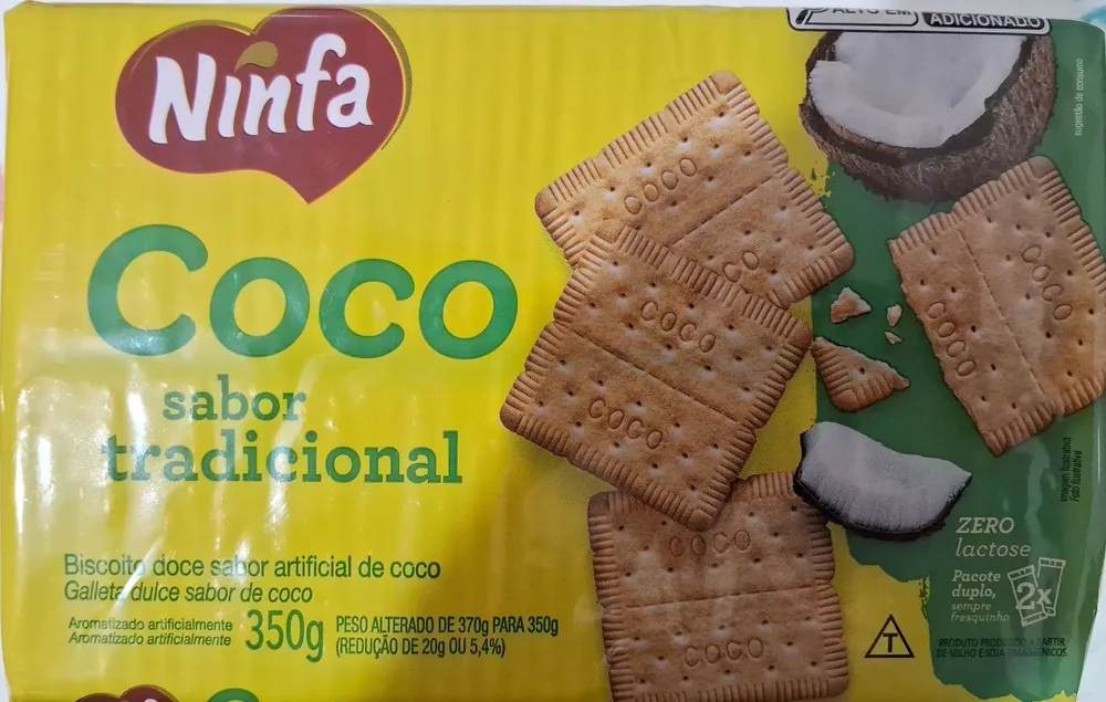 Biscoito doce sabor artificial de coco