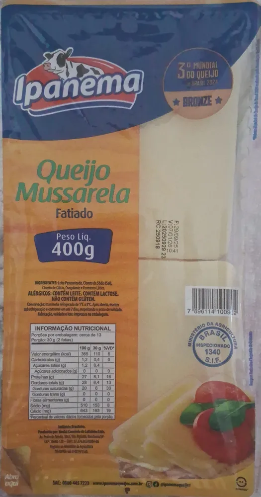 Queijo Mussarela Fatiado