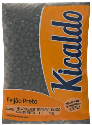 Feijão Preto Tipo 1 Kicaldo Pacote 1kg