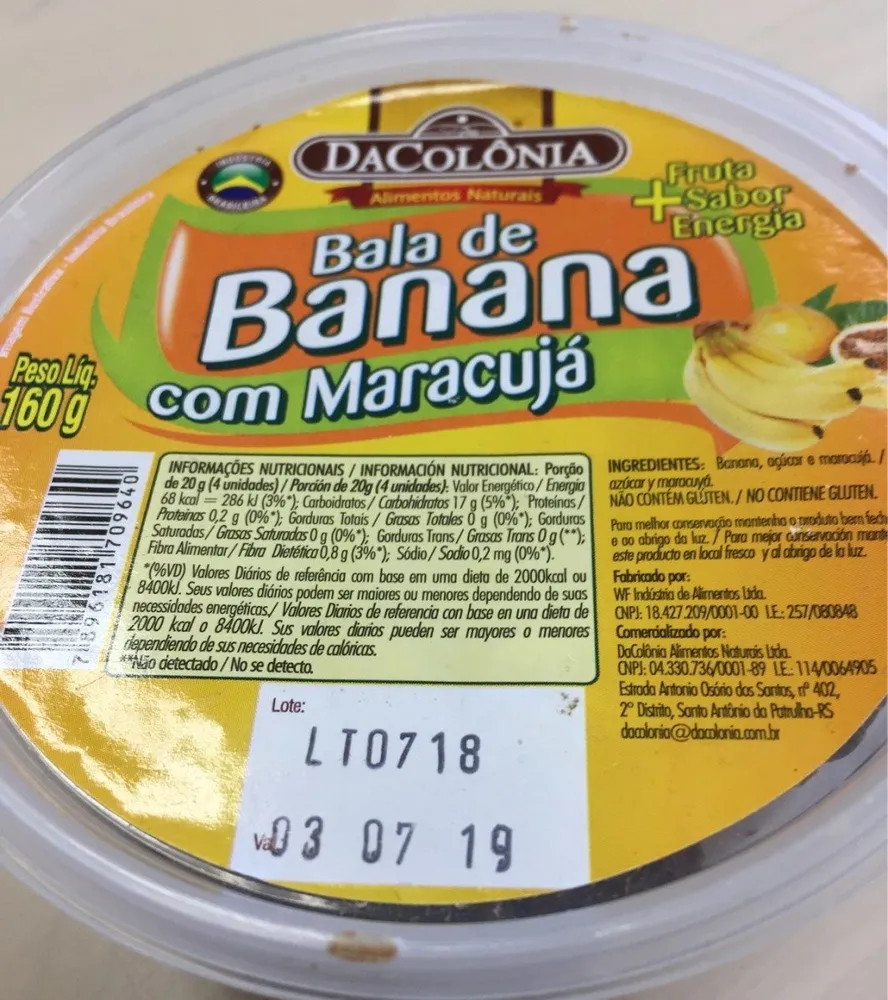 Bala de Banana com Maracuja