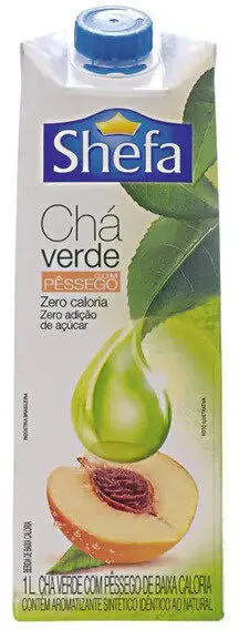 Chá Verde Pêssego Zero Açúcar Shefa Caixa 1l