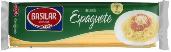 Macarrão Semolado Espaguete Basilar Pacote 500g