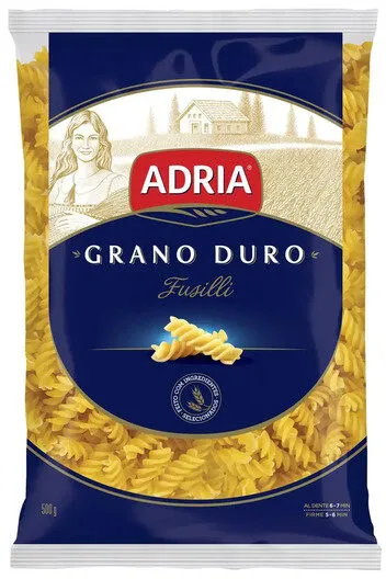 Macarrão De Sêmola Grano Duro Fusilli Adria Pacote 500g