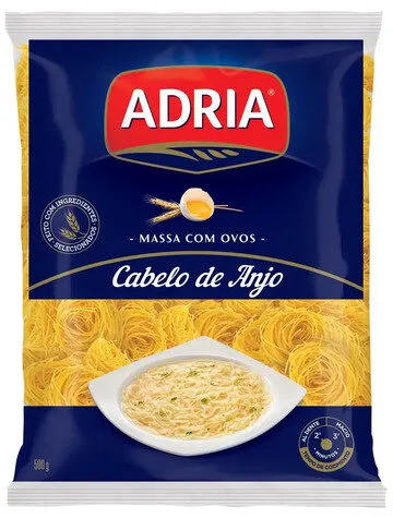 Macarrão De Sêmola Com Ovos Cabelo De Anjo Adria Pacote 500g