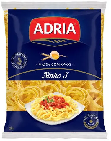 Macarrão De Sêmola Com Ovos Ninho 3 Adria Pacote 500g