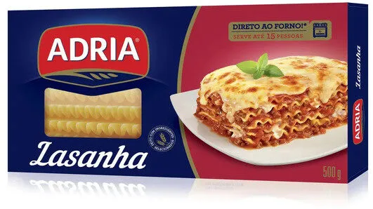 Massa Para Lasanha Adria Caixa 500g