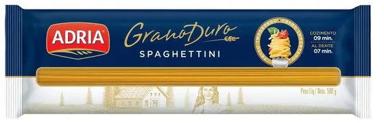 Macarrão De Sêmola Grano Duro Spaghettini Adria Pacote 500g