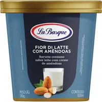 Sorvete Fior Di Latte Com Amêndoas La Basque Pote 500ml