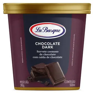 Sorvete Chocolate Dark La Basque Premium Ice Cream Pote 500ml