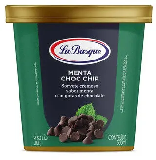 Sorvete Menta Choc Chip La Basque Premium Ice Cream Pote 500ml