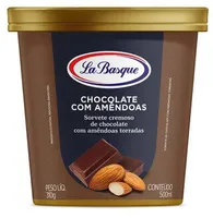 Sorvete Chocolate Com Amêndoas La Basque Premium Ice Cream Pote 500ml
