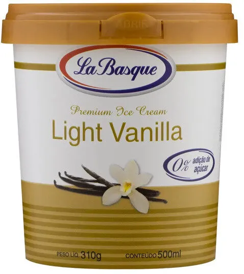 Sorvete Vanilla Light La Basque Premium Ice Cream Pote 500ml