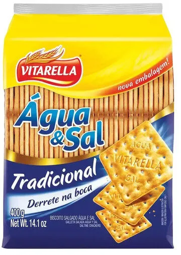 Biscoito água E Sal Tradicional Vitarella Pacote 400g
