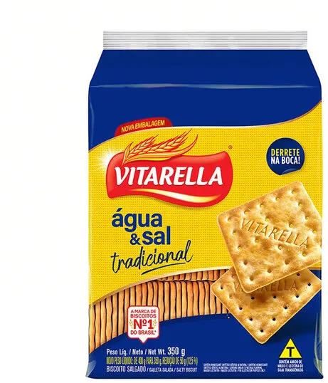Biscoito água E Sal Tradicional Vitarella Pacote 350g