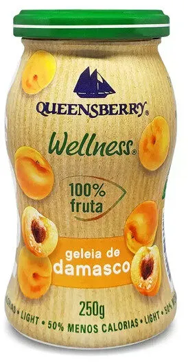 Geleia 100 Fruta Damasco Light Queensberry Wellness Vidro 250g