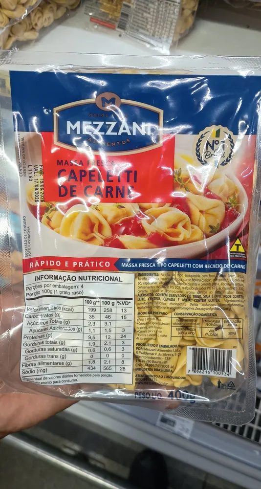 Capeletti Carne Mezzani Bandeja 400g