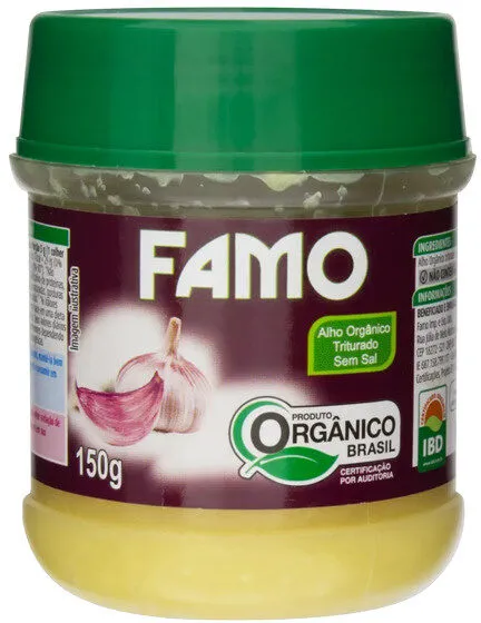 Alho Triturado Orgânico Famo Pote 150g